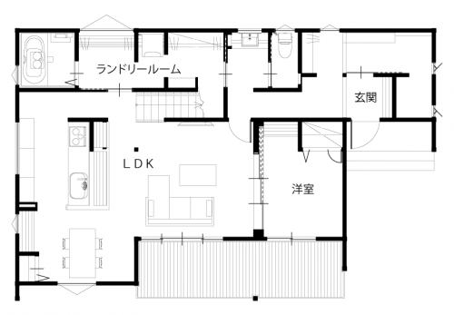 暮らしを楽しむ吹抜けリビングの家