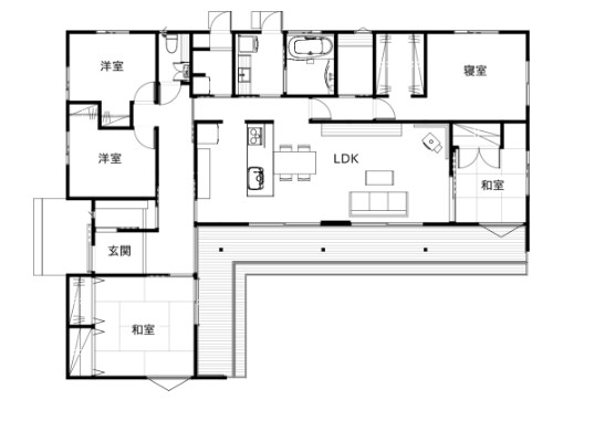 薪ストーブのあるアメリカンハウスの施工例