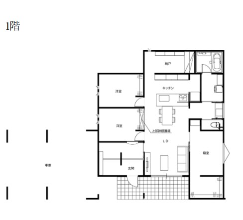 スタイリッシュな平屋ガレージハウスの施工事例