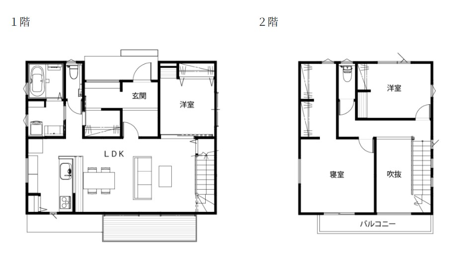 吹き抜けを設けて開放感を実現した規格住宅の施工事例