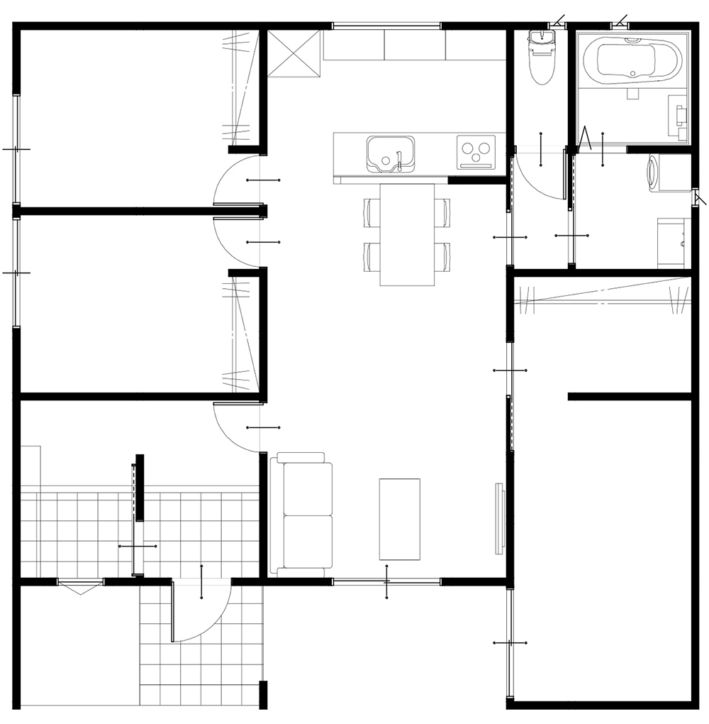 28坪2180万円の平屋間取り図