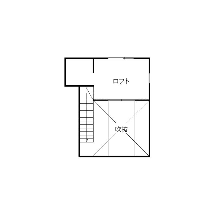 和を感じる落ち着くロフトがある平屋の間取り図