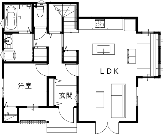 居心地の良いL字型LDKの間取り