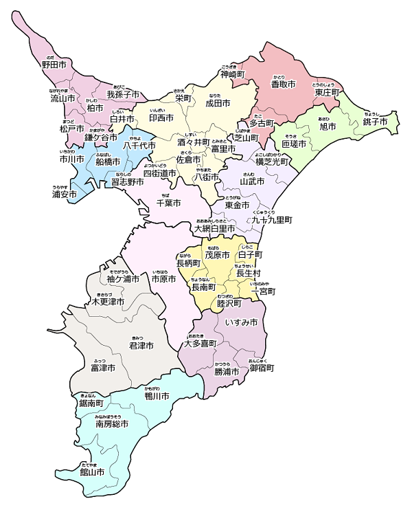 千葉県市町村地図