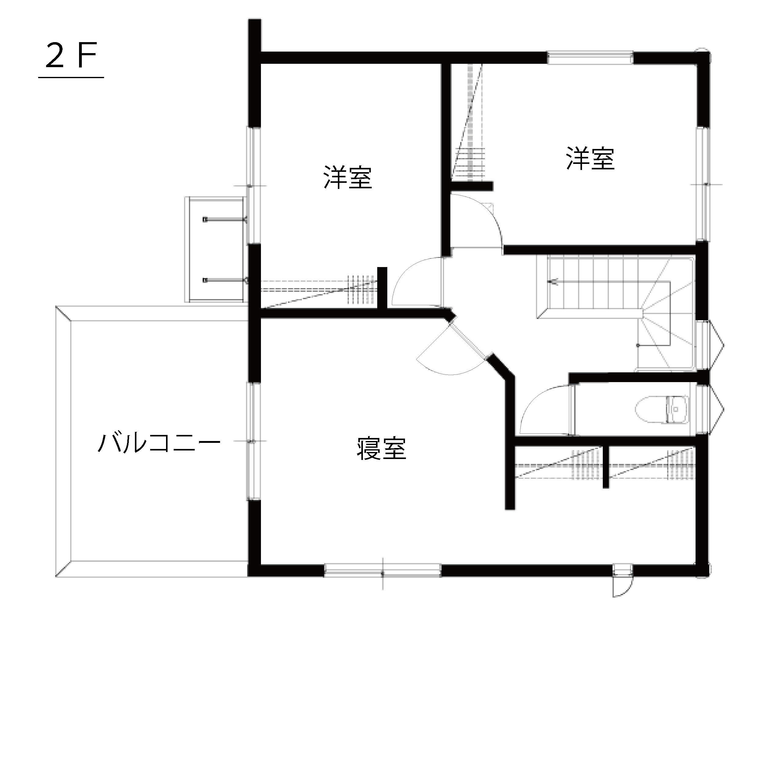 南西にバルコニーがある家の間取り