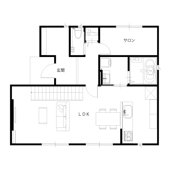 西玄関の間取り