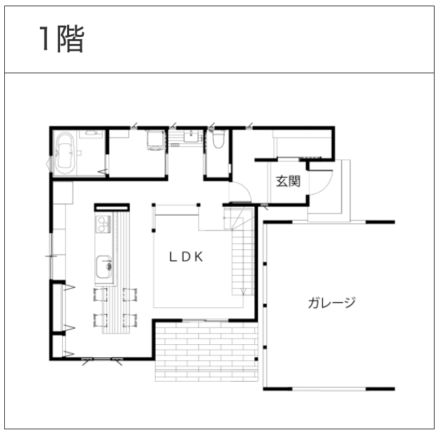 【間取り図施工事例】ビルトインガレージ・インナーガレージのある家