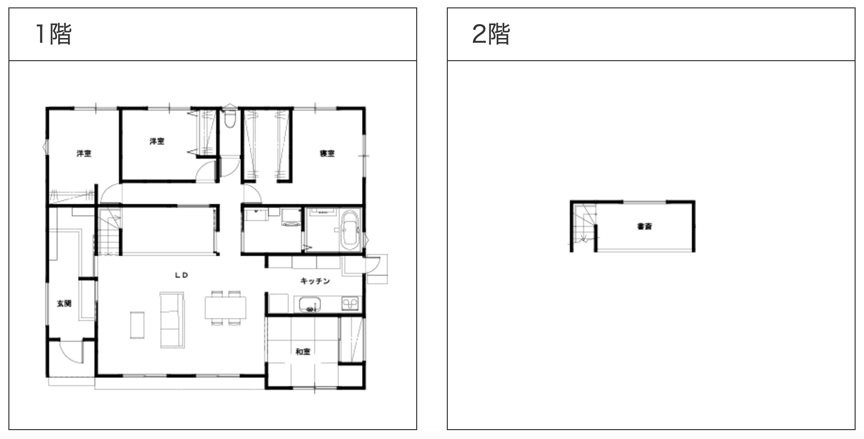 35坪・4LDK＋中二階の1.5階建間取り