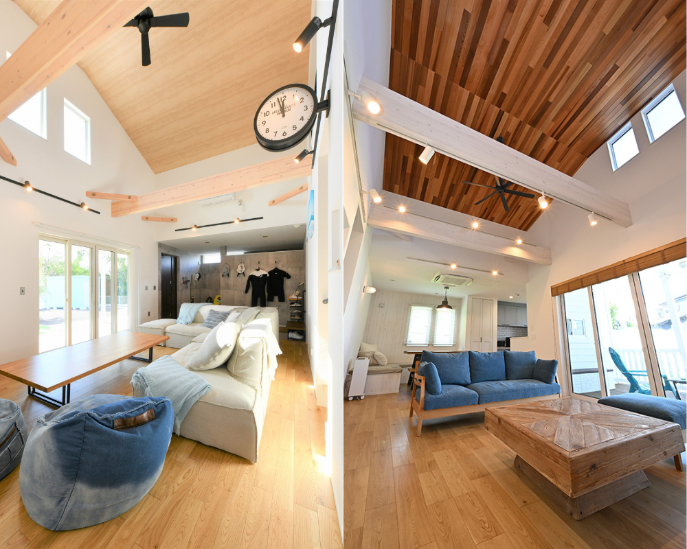 木目調クロスと板張り