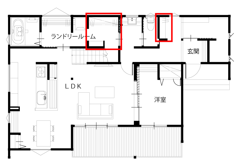 空間ごとにミニクローゼットがある間取り