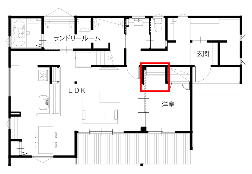 リビングに隣接する洋室にあるカウンタースペース