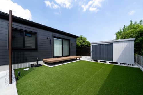 ランドリースペースのある　吹抜け平屋住宅