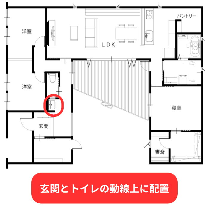 玄関横のコンパクトな洗面台