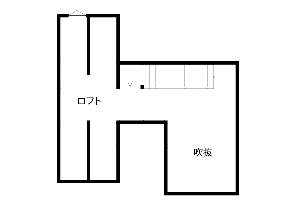 1LDK・寝室兼書斎があるロフト付きの平屋