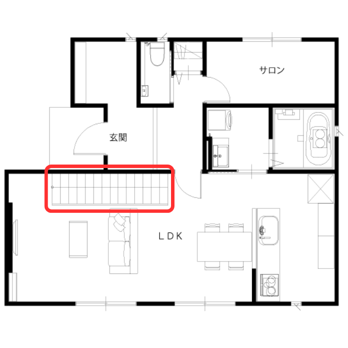 直線階段がある間取り